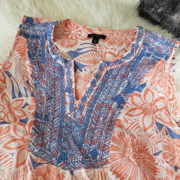 Talbots 100% Cotton Tropical Tunic - Fun and cool! Size M - Picture 3 of 7